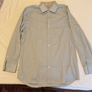 Burberry London Men's Fine Checked Dress Shirt 17